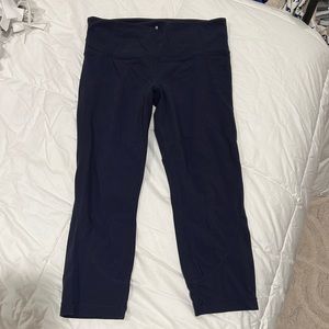 athleta navy cropped leggings